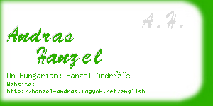 andras hanzel business card